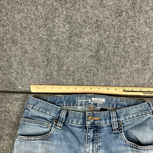 Carhartt Jeans Mens Size 30x32 Blue Relaxed Fit Workwear Distressed Straight - Picture 5 of 11